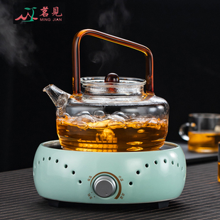 加厚玻璃煮茶壶轻奢花茶壶耐高温泡茶壶电陶炉烧水提梁壶水果茶壶