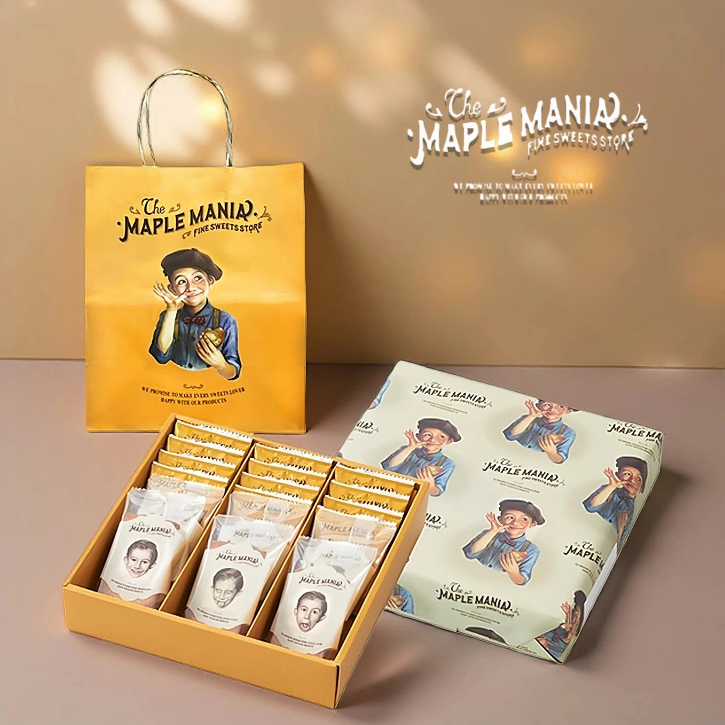 日本枫糖男孩曲奇饼干 MAPLEMANIA 黄油焦糖夹心点心 零食礼品盒
