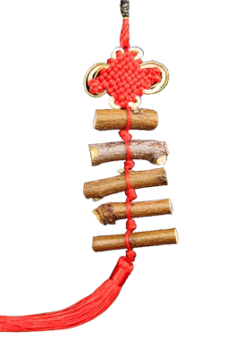 铜五帝钱 桃木枝 太极八卦镜 挂件 桃木枝车挂