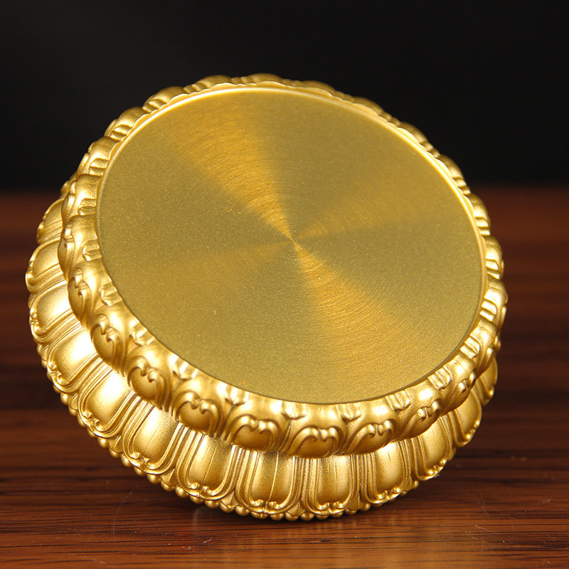 A9号沙金色铜莲花底座多用途