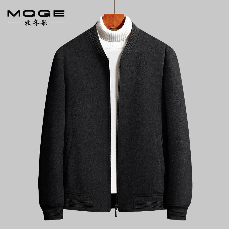 高端品质2026春秋新款毛呢夹克男士时尚宽松型外套男装羊毛上衣