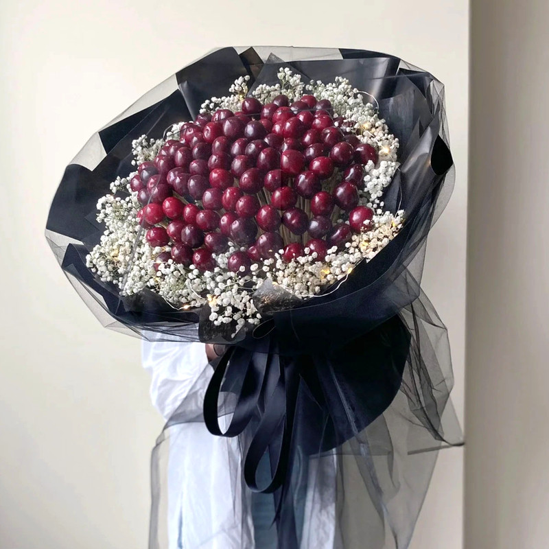 圣诞节创意草莓车厘子花束diy材料包装纸手工自制花艺礼物送男友