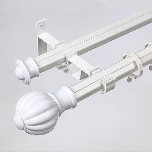 加厚铝合金窗帘杆静音罗马杆单杆双杆窗帘杆子窗帘轨道支架送配件