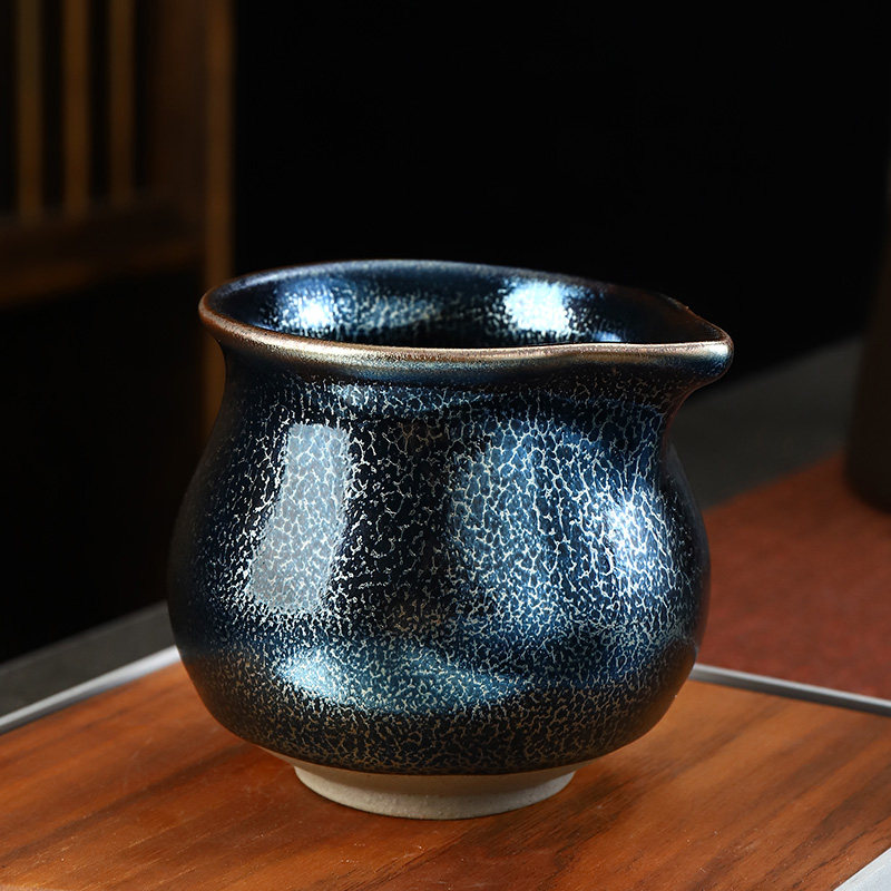 高级公道杯陶瓷茶具分茶器家用日式无把功夫茶海单个铁胎建盏公杯