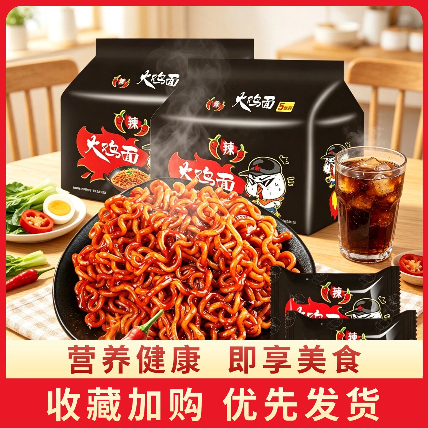 同碗福超辣火鸡面袋装冲泡方便面图片