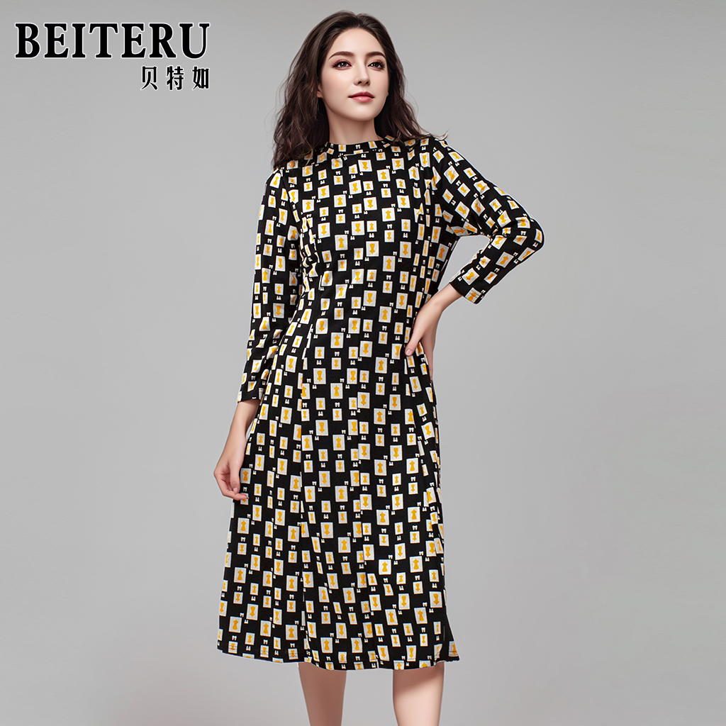 贝特如妈妈装潮流优雅连衣裙