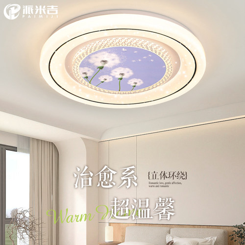 LED吸顶灯现代简约大气卧室灯圆形家用主次卧灯温馨浪漫智能灯具