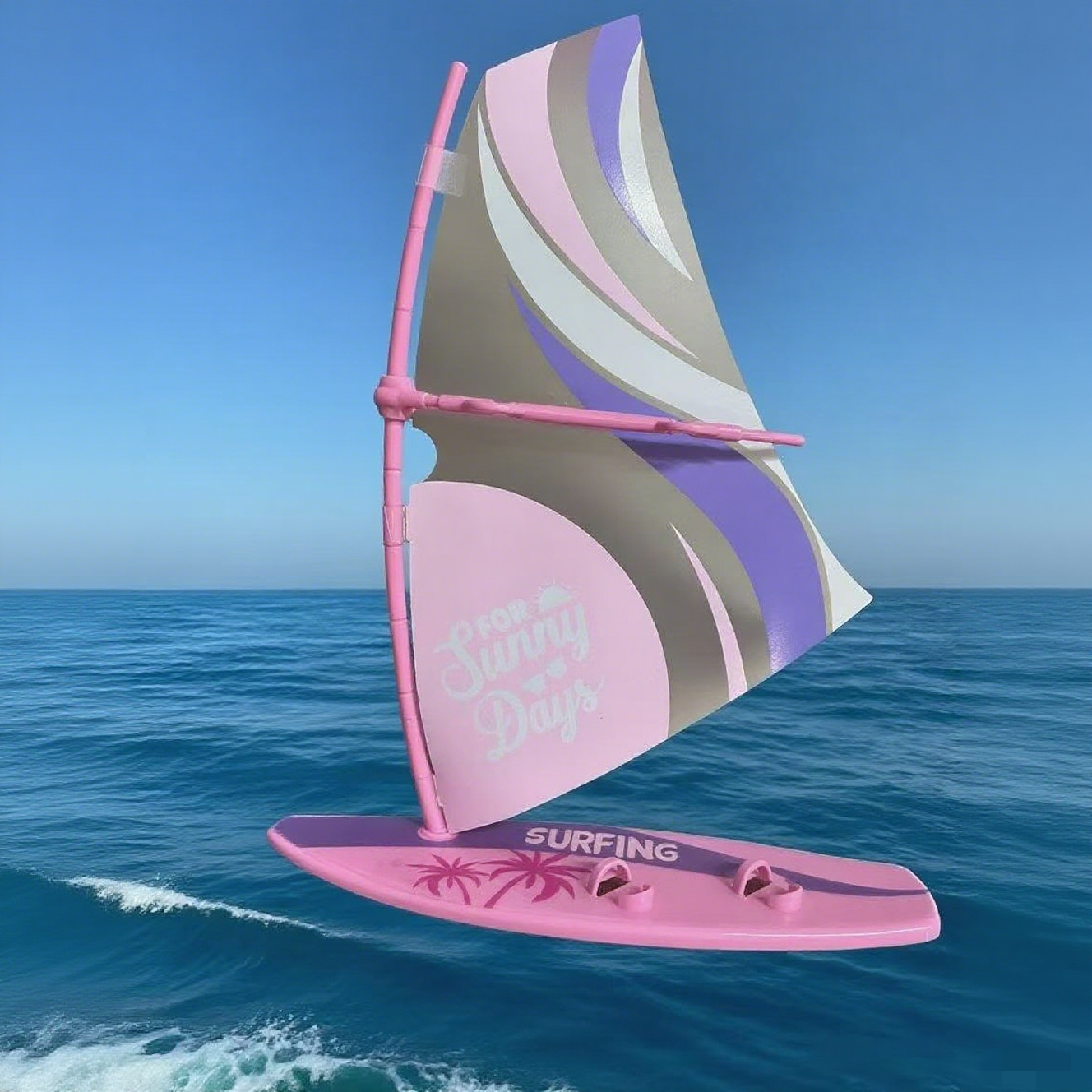 粉色冲浪板洋娃娃套装夏日海风少女公主比基尼帆船玩具儿童过家家