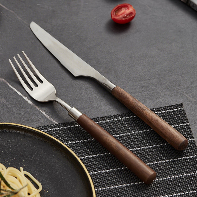 套装西餐赞致304不锈钢桃木手柄