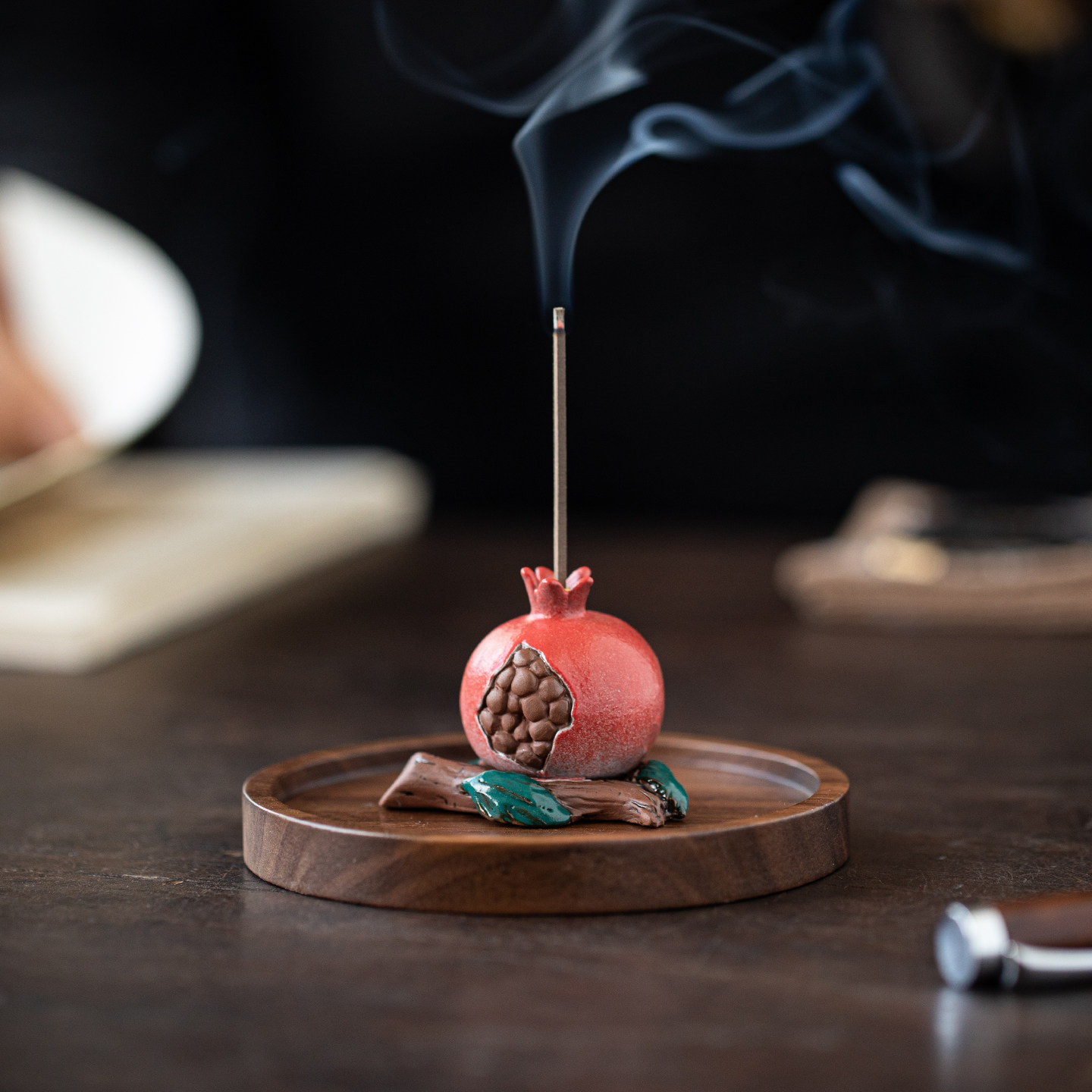 陶瓷小石榴线香炉茶道可爱香插香座创意仿真水果番石榴香薰炉摆件,餐饮具,茶道/香炉,淘宝优惠券,粉丝福利购,淘宝优惠卷