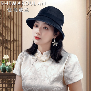 帽子輕薄時尚 防曬紫外線漁夫帽 桑蠶絲女士夏季 遮陽帽2025新款