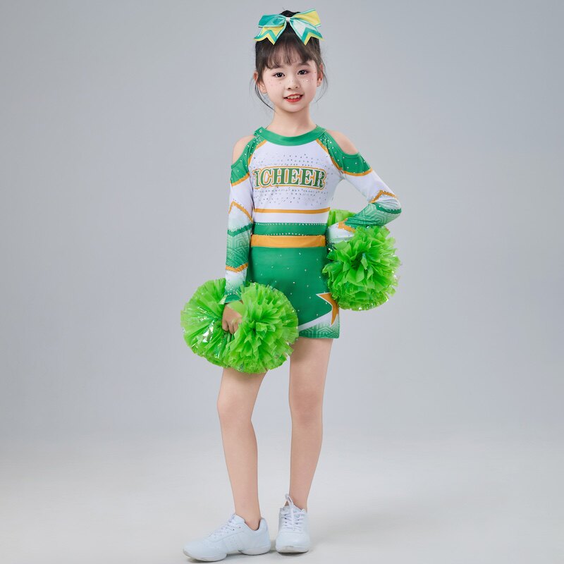 儿童啦啦操演出服女童拉拉队表演服运动会开幕式服装竞技比赛服