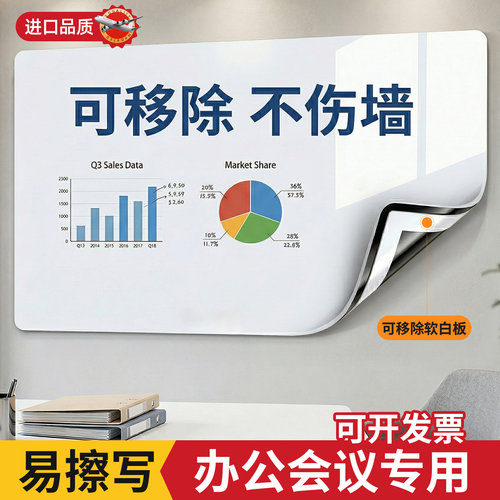 【办公用好擦写】白板墙贴