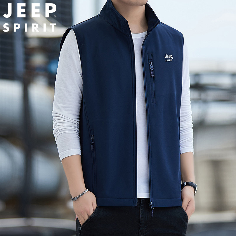 JEEP吉普春秋双面穿多口袋马甲