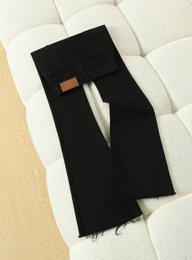 辣妹时尚黑色高腰修身微喇牛仔裤女春季潮流显瘦弹力喇叭拖地裤