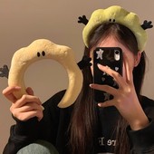 新款 卡通2025秋冬搞怪毛绒发箍洗脸专用发卡发带头饰高颅顶头箍女