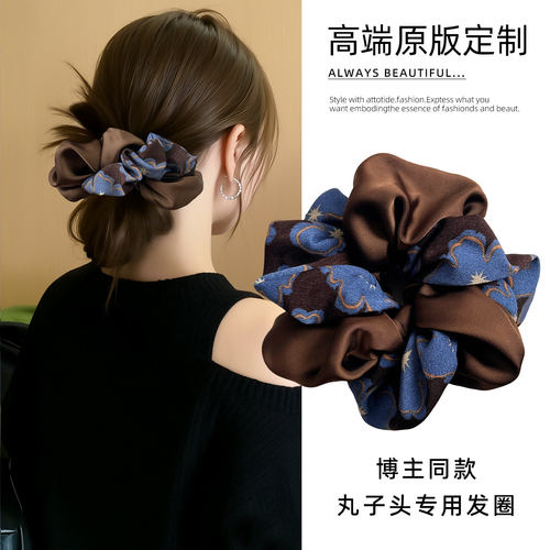 丸子头大肠发圈高级感头花