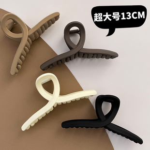 超大号13CM抓夹后脑勺盘发发夹高级感磨砂鲨鱼夹夹子发量多发饰