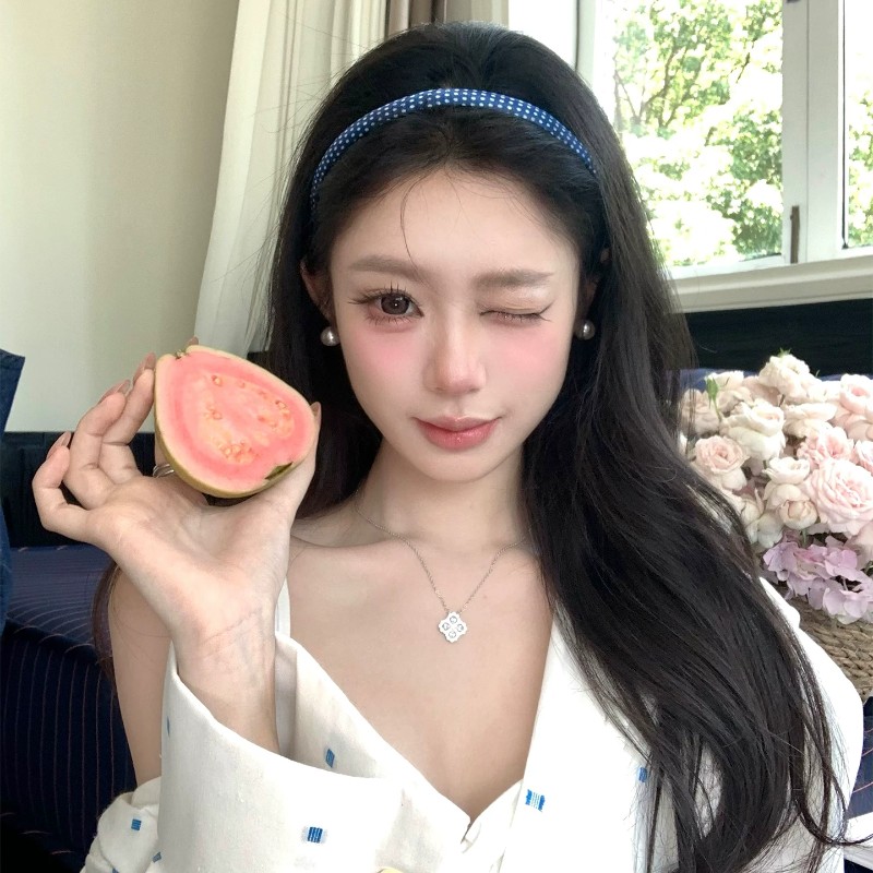 韩系温柔波点细发箍女高颅顶神器图片
