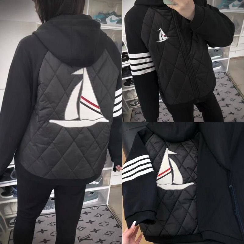 网红爆款冬季帆船刺绣棉服棉衣男女加厚保暖面包服港风休闲外套潮
