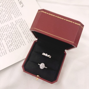 结婚对戒仿真微镶椭圆鸽子蛋公主圆钻戒钻石戒指轻奢求婚戒道具