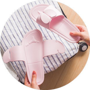 日本2024新款可折叠拖鞋旅行便携式夏季女款防滑防臭凉拖出差旅游