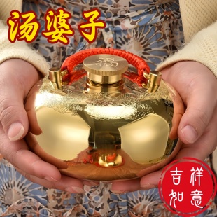 汤婆子纯铜取暖暖手炉暖被窝加厚注水热水袋老式铜壶烫背暖手古法