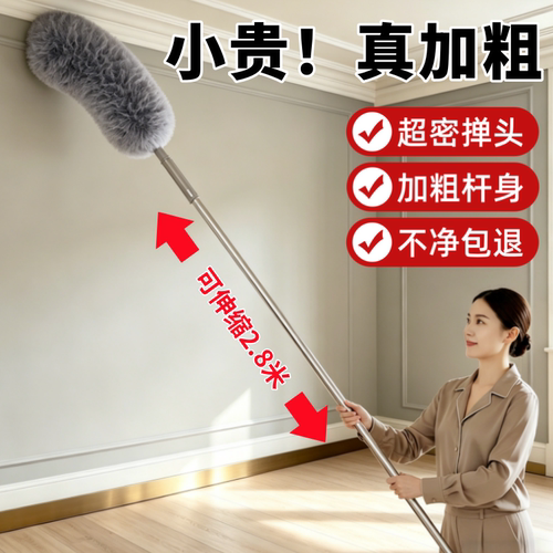 【杆特粗！】德国可伸缩鸡毛掸子