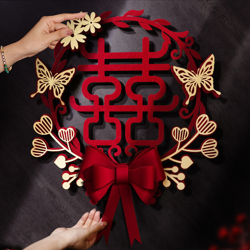 告白小人儿婚房布置喜字新潮款式