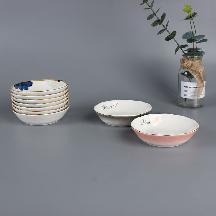 陶瓷小碟子家用调味碟吐骨碟小号5英寸13厘米深蘸料碟商用釉下彩