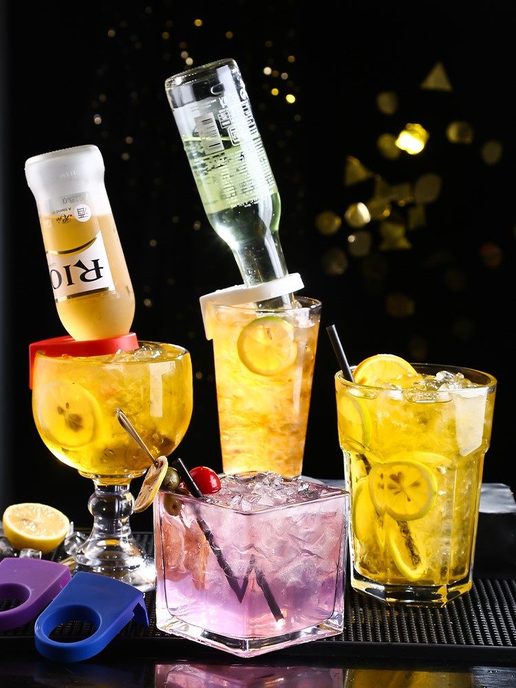 倒插啤酒卡扣鸡尾酒杯口卡扣个性玻璃酒具倒立器倒置酒架酒杯工*