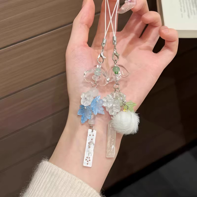 茉莉花风铃挂件ins高颜值手机链包包挂饰钥匙扣挂绳情侣闺蜜礼物