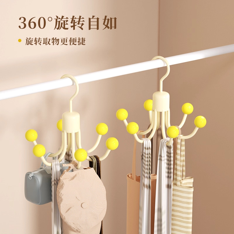 多巴胺旋转六爪挂钩挂帽子收纳神器门后衣柜吊带毛巾包包展示置物,收纳整理,挂钩/粘钩,淘宝优惠券,粉丝福利购,淘宝优惠卷