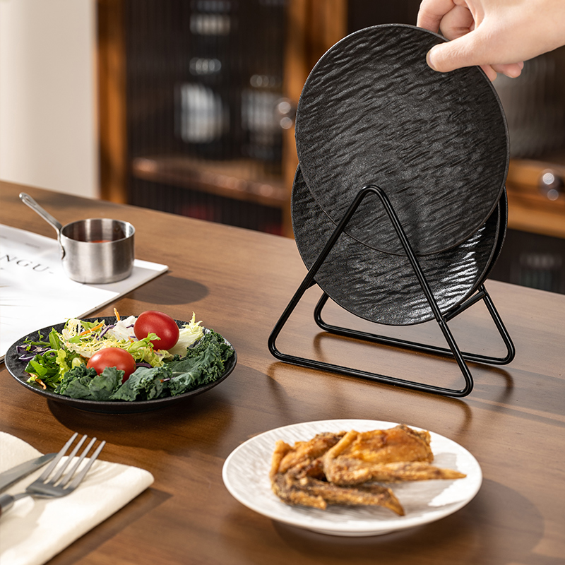 极简高级感岩石纹陶瓷吐骨碟家用