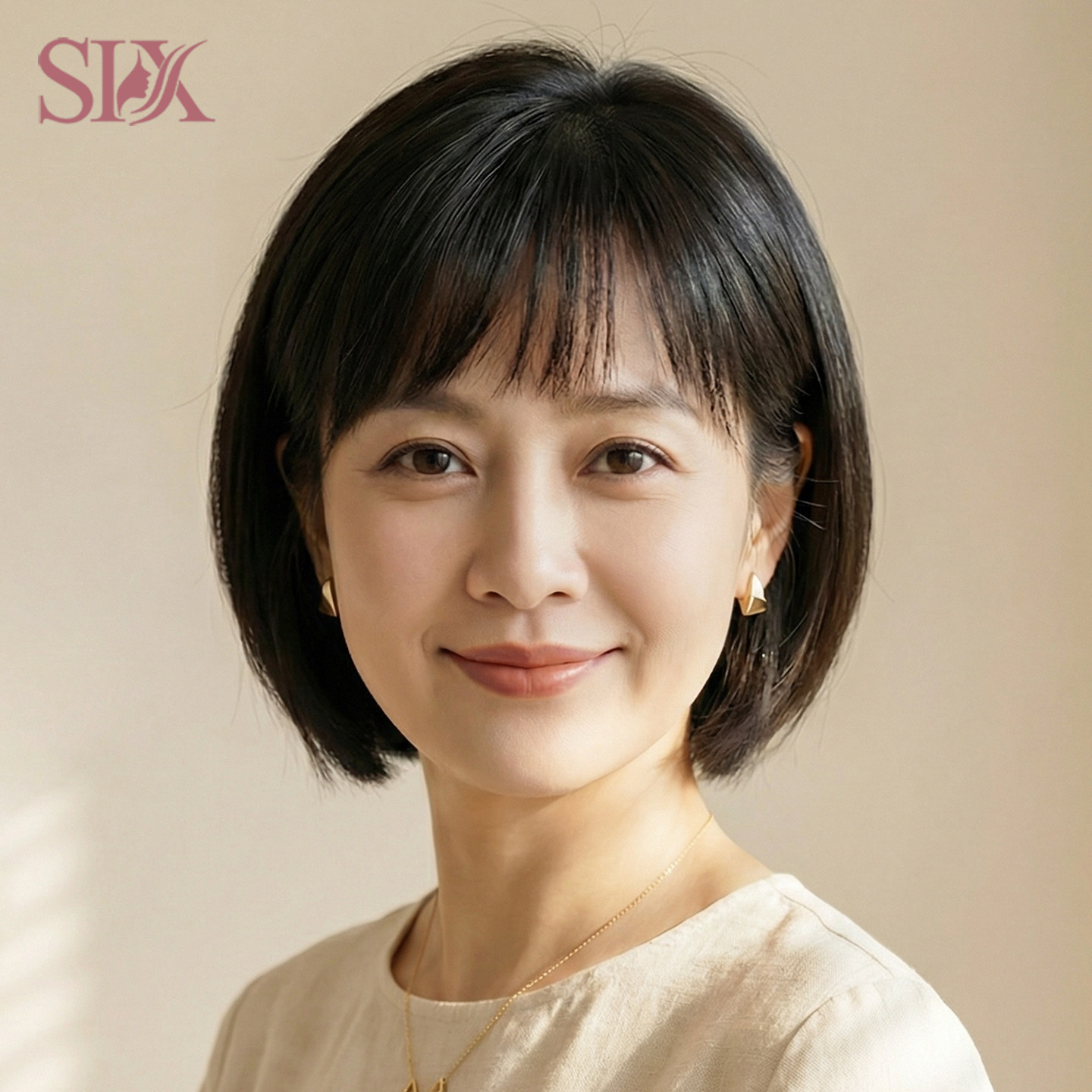 假发短发女波波头真发全真人发丝自然假发套妈妈款减龄整顶全头套
