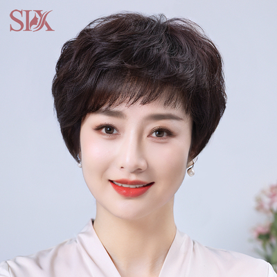 假发中老年女妈妈款真发头套自然