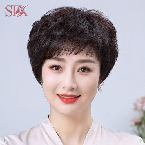 假发中老年女妈妈款真发头套自然