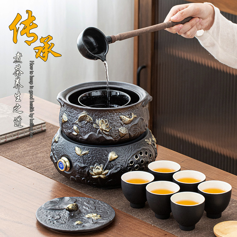 围炉煮茶电陶炉煮茶壶煮茶器网红耐高温陶瓷煮茶炉家用烧茶炉套装