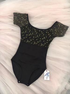 Quartz成人芭蕾黑色蕾丝练功服