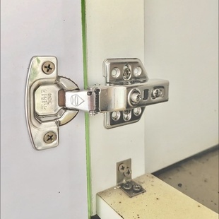 柜门二段力五金中弯飞机折页液压弹簧折叠铰链304不锈钢缓冲厨房