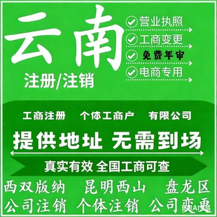 云南注册公司个体营业执照股权地址法人变更公司银行税务异常注销