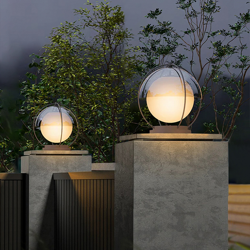 户外太阳能柱头灯别墅花园大门灯