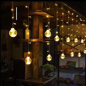 户外太阳能许愿灯景观庭院凉亭灯球花园天台装 饰气氛灯别墅挂灯