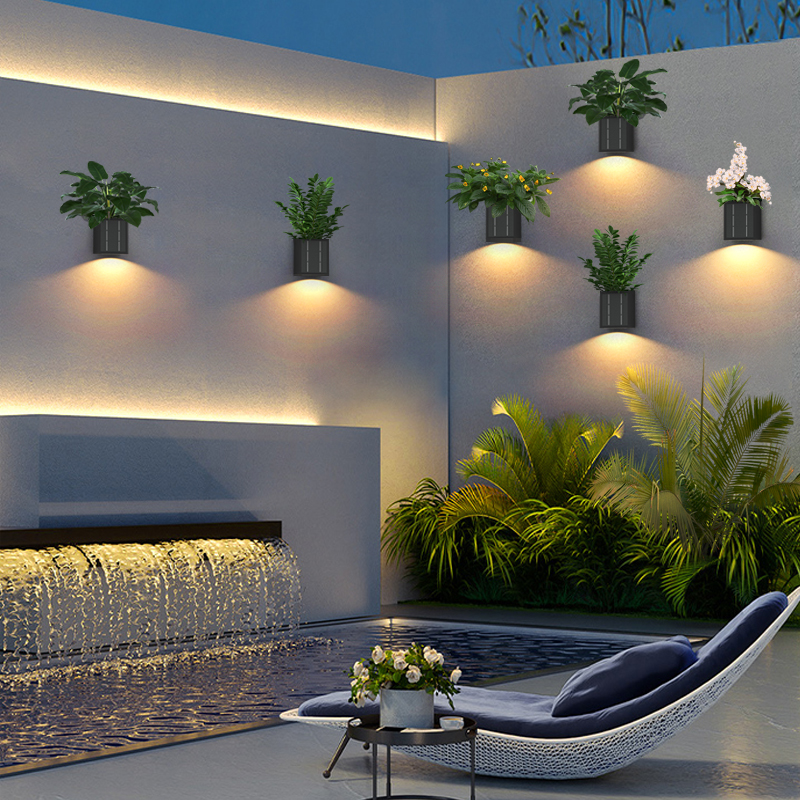 户外防水庭院灯别墅花园灯阳台装饰灯太阳能墙灯室外氛围花盆壁灯
