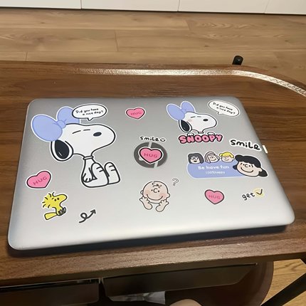史努比卡通贴纸笔记本电脑装饰贴可爱萌系行李箱贴纸防水贴画无胶