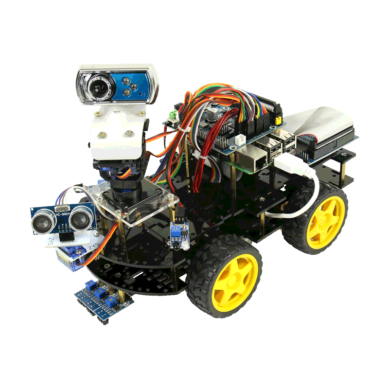 树莓派raspberry pi 4B/3B+智能小车 WiFi摄像头视频云台实时控制