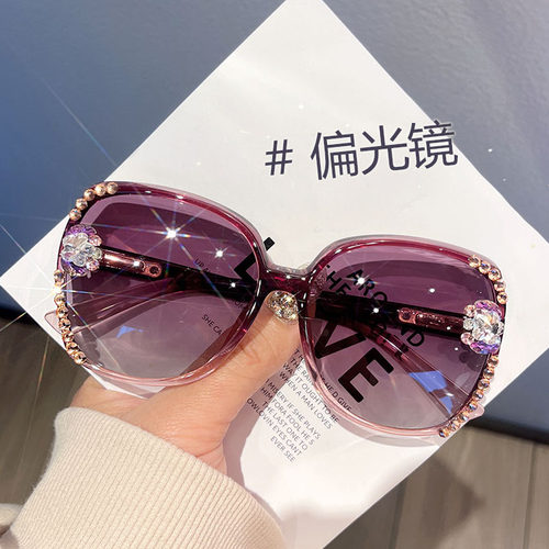 2026新款时尚偏光太阳镜防晒防紫外线网红墨镜贴钻女款高级感韩版