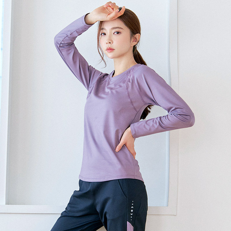 瑜伽服女长袖春秋速干衣t恤网红晨跑步健身服宽松显瘦运动上衣ins