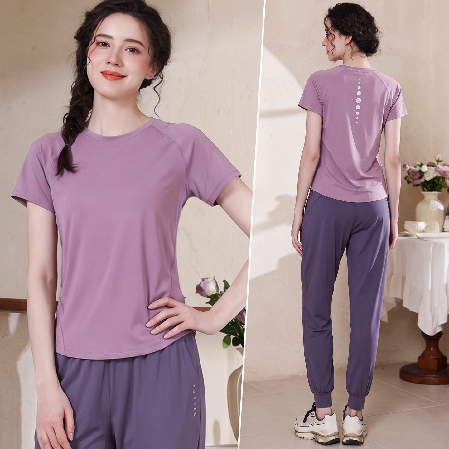 健身运动套装女宽松跑步服速干衣
