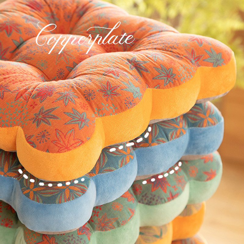 新中式美式乡村棉纱透气四季坐垫椅垫办公室教室车用座椅屁股垫子